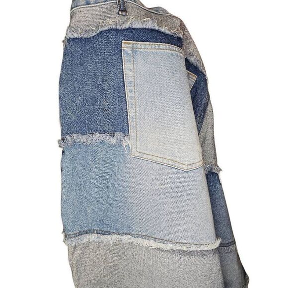 Vintage Y2K 90s Zana Di Patchwork Denim Hippie Flare jeans Boho Size 24P 100 % C - Picture 4 of 7